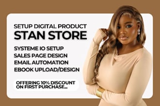 stan store setup landing page sales page design with stan store syteme io ebook