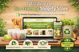 create eco friendly kitchen store on shopify green  dropshipping spocket syncee
