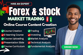 create forex, stock, crypto trading course content, ppt slide, course video