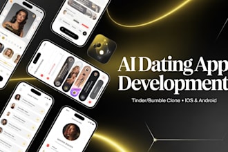 develop a custom ai dating app, tinder bumble clone for ios and android