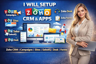 zoho crm setup zoho campaigns zoho sites zoho salesiq zoho desk zoho form books