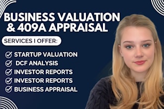 do CPA business valuation, 409a startup appraisal, and dcf analysis
