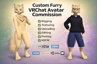 edit 3d vtuber and model furry nsfw vrchat avatar with full body tracking