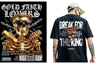 create streetwear tshirt design, graphics tee, custom apparel for clothing brand