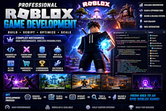 build and script a scalable roblox game with complex mechanics, lua scripting