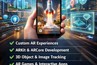 develop a custom augmented reality ar app using arkit, arcore, unity for ios