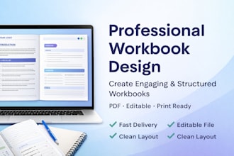 design a professional workbook, worksheet, and activity workbook
