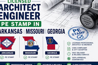 do licensed architect engineer pe stamp in arkansas missouri and georgia