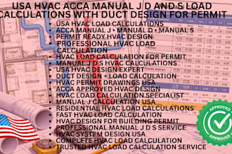 usa hvac acca manual j d and s load calculations with duct design for permit