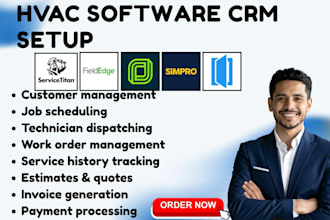 setup hvac CRM servicetitan fieldedge jobber simpro housecall pro breezeway