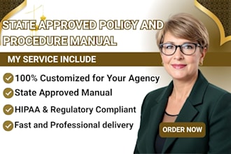 write US state approval policy and procedure  manual for home health care