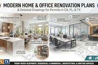 design modern home and office renovation plans for ca, fl, and tx