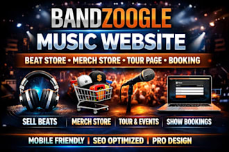 build bandzoogle beat, selling website with tour and booking system,