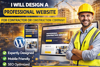 design a professional wordpress website for contractor or construction company