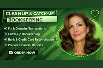 clean up and catch up your bookkeeping in quickbooks or xero