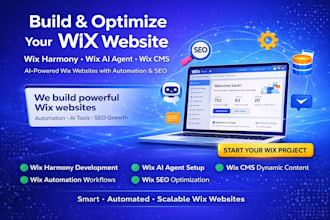 design or redesign wix studio, wix harmony, wix ai agent wix business website