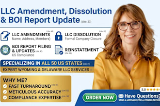 do llc amendment, dissolve llc, llc reinstatement, llc address change