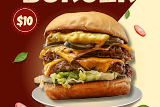 design attractive restaurant flyer or food promotion ads