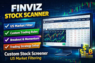 setup finviz stock screener to scan US market stocks based on your strategy