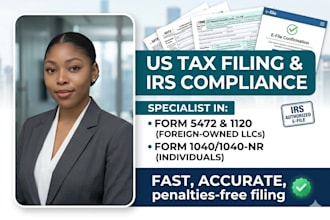 do US tax filing, US tax returns, llc tax, and forms 1120, 5472, 1040