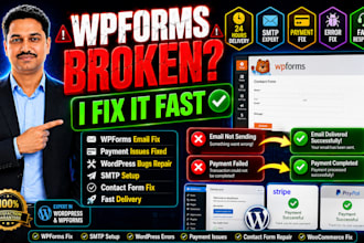 fix wpforms not sending emails, errors,bugs and payment issues fast