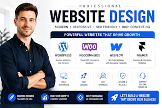 do build 3d webflow website framer landing page design wordpress woocommerce