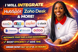 integrate hubspot zoho desk zapier slack constant contact lead task management