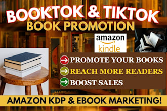 do booktok promotion, tiktok video book promotion and amazon kdp marketing
