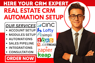 setup cinc crm loftycrm zohocrm keap jobtread resimpli crm zapier integration