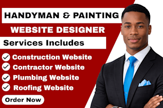 handyman website painting contractor cleaning or roofing website with booking