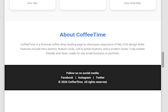 create a responsive HTML CSS landing page for your business