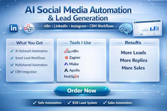 setup n8n social media automation, ai content workflow and auto posting