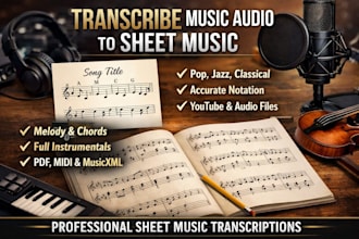 transcribe music audio to sheet music lead sheet music transcription notation