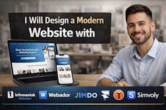 design a modern website with infomaniak sitebuilder, webador, jimdo, framer