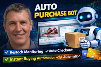 build automated purchase bot for limited product restock and checkout automation