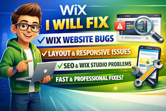 fix wix website bugs, layout issues, responsive design, SEO or wix studio issues