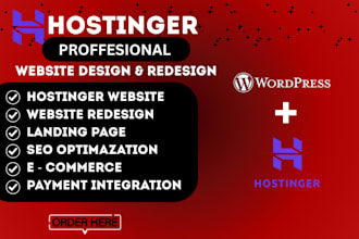design or redesign hostinger website, hostinger wordpress website