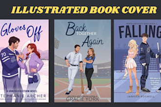 design romance book cover, character design, couple art, ebook book cover art