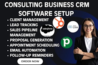 setup consulting business CRM hubspot zoho salesforce sales cloud pipedrive