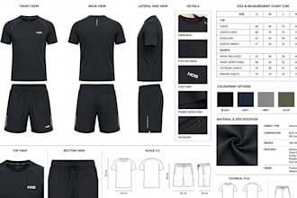 design activewear tech pack sportswear tech pack clothing tech pack modest wear