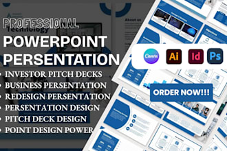design powerpoint presentation webinar ppt, company profile, business pitch deck