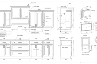 make millworks, kitchen cabinets, wardrobe, shop drawing and pantry