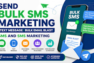 send bulk sms marketing, text message, bulk email blast, SMS and sms marketing