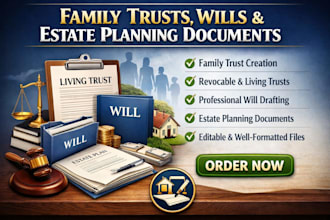 draft family trust, living trust, will, and estate planning documents