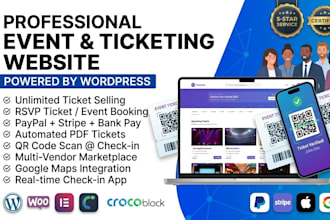 build a professional event management and ticketing website with qr code