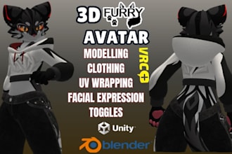 model custom vrchat avatar 3d model furry avatar for gaming