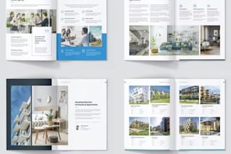 design property marketing materials, real estate brochure, presentation, booklet
