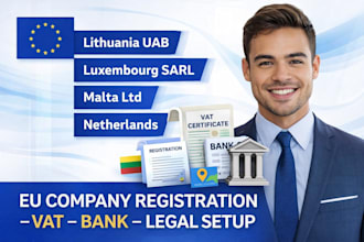 register eu company in lithuania, luxembourg, malt, netherlands with vat, tax