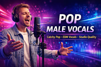 be pop vocals, male pop, catchy pop, edm vocals, male singer