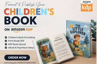 format and publish your children book on amazon kdp upload cover self publishing